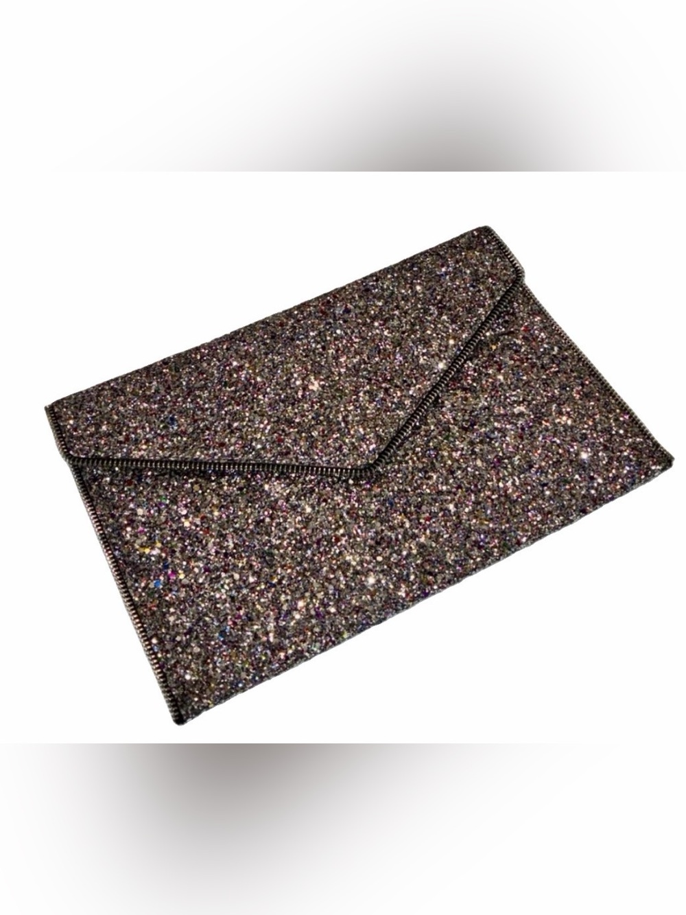 Rebecca Minkoff Leo Envelope Clutch Multi Rainbow Glitter Rare